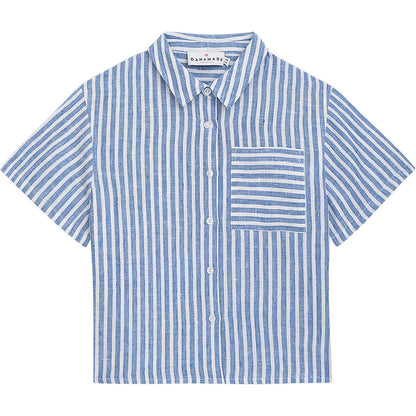 Danamade - Damen Leinenbluse "Dnoa" blau weiß MINI &amp; ME