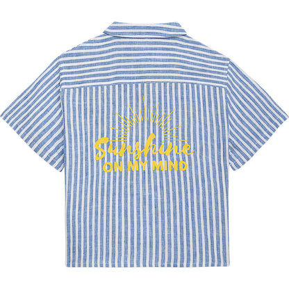 Danamade - Kinder Leinenbluse "Dnoa" blau weiß MINI &amp; ME