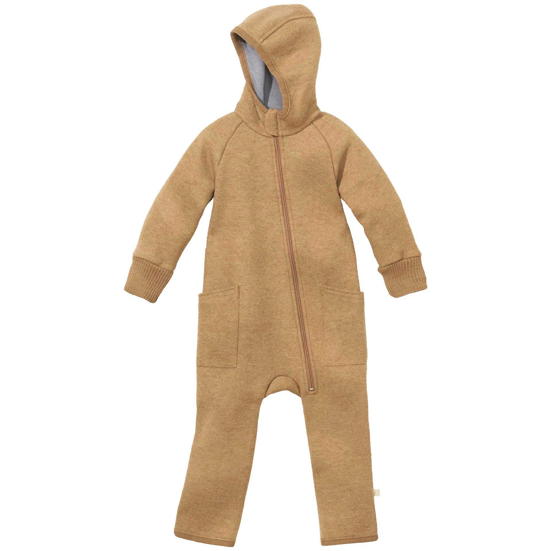 Disana - Baby Walkoverall mit Reisverschluss Wolle beige/ karamell