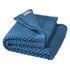 Disana - blaue Waben-Strickdecke aus Wolle 80x100cm
