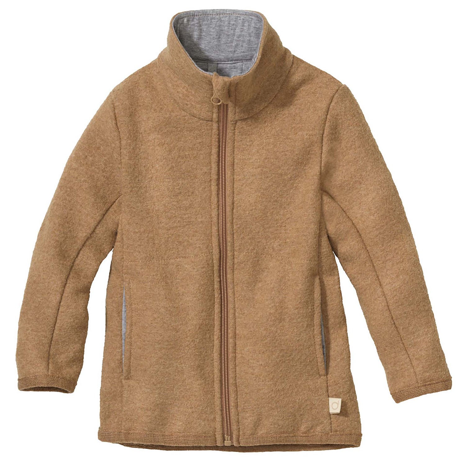 Disana - Zipper Jacke aus dünnem Walkstoff caramelDisana - kinder Zipper Jacke aus dünnem Walkstoff caramel