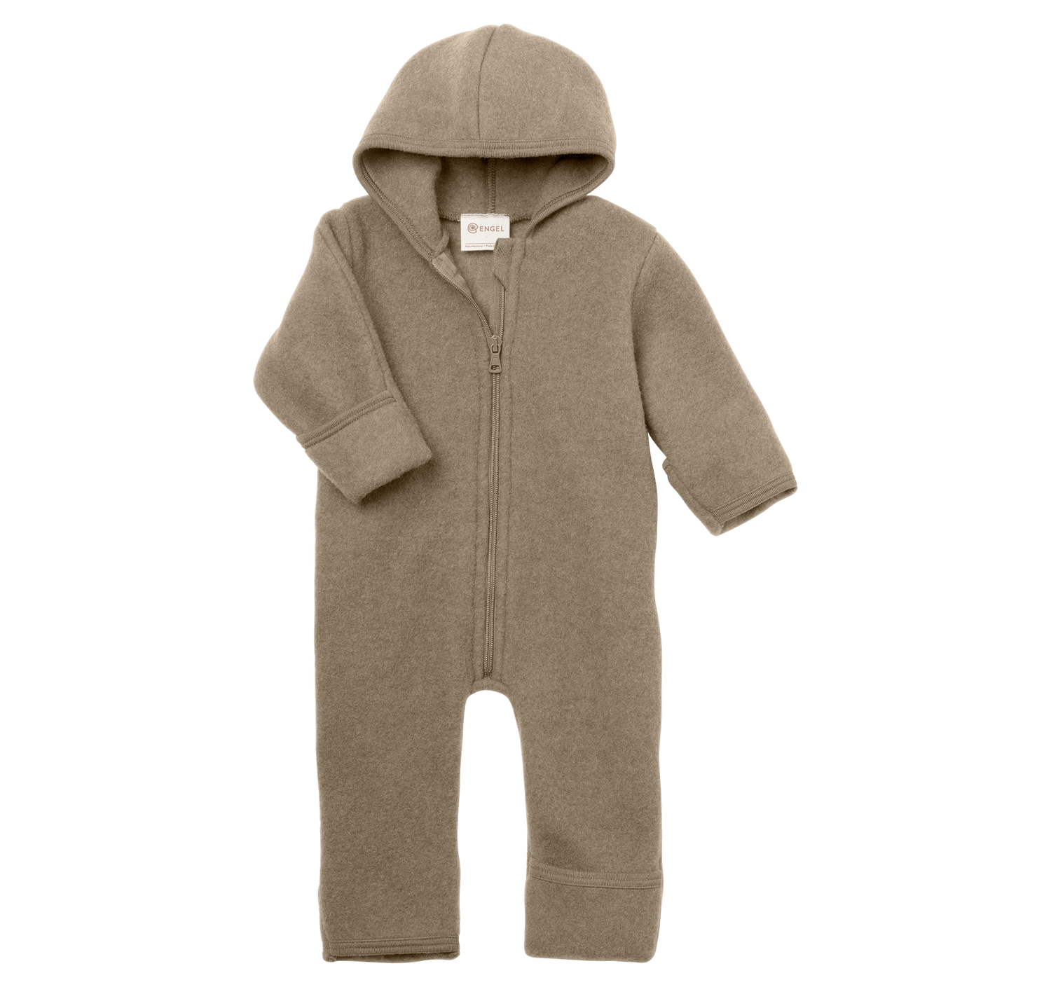 Engel - Baby Overall mit Kapuze und Reißverschluss braun