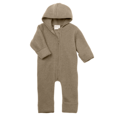 Engel - Baby Overall mit Kapuze und Reißverschluss braun