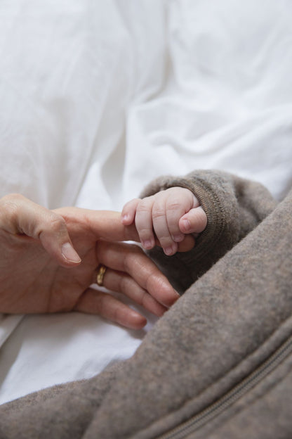 Engel - Baby Overall mit Kapuze und Reißverschluss braun