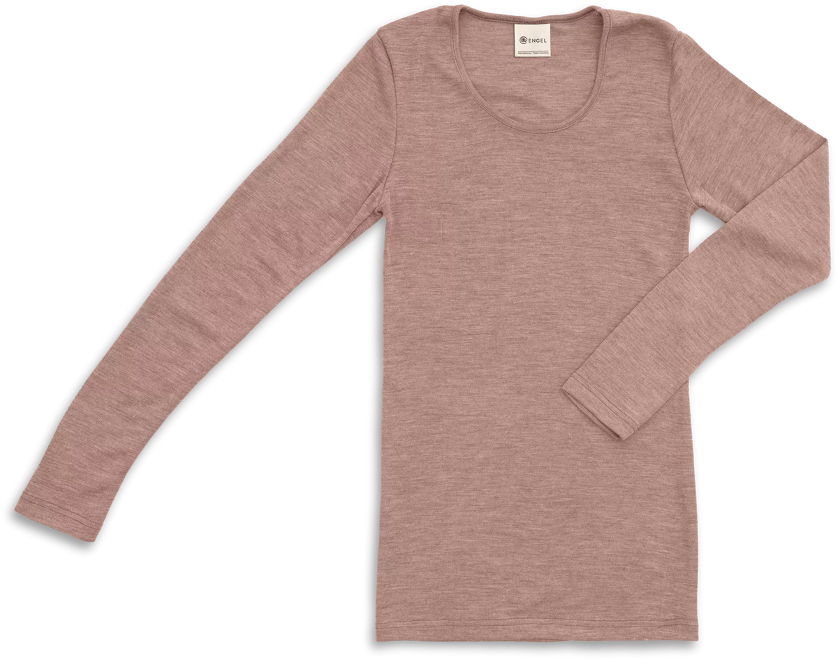 Engel - Damen Unterhemd/ Langarmshirt Wolle rosa
