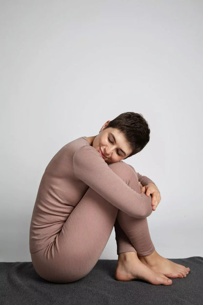 Engel - Damen Unterhemd/ Langarmshirt Wolle rosa