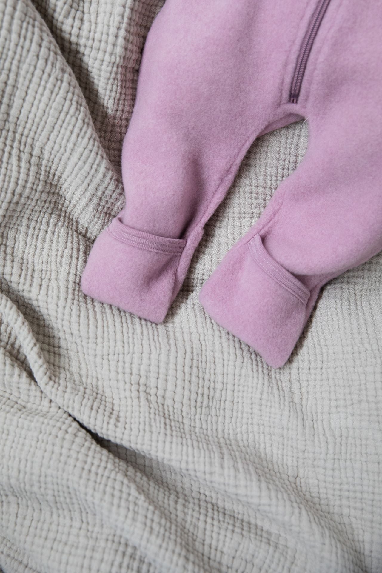 Engel - Baby Zip Overall Wollfleece mit Kapuze rosa