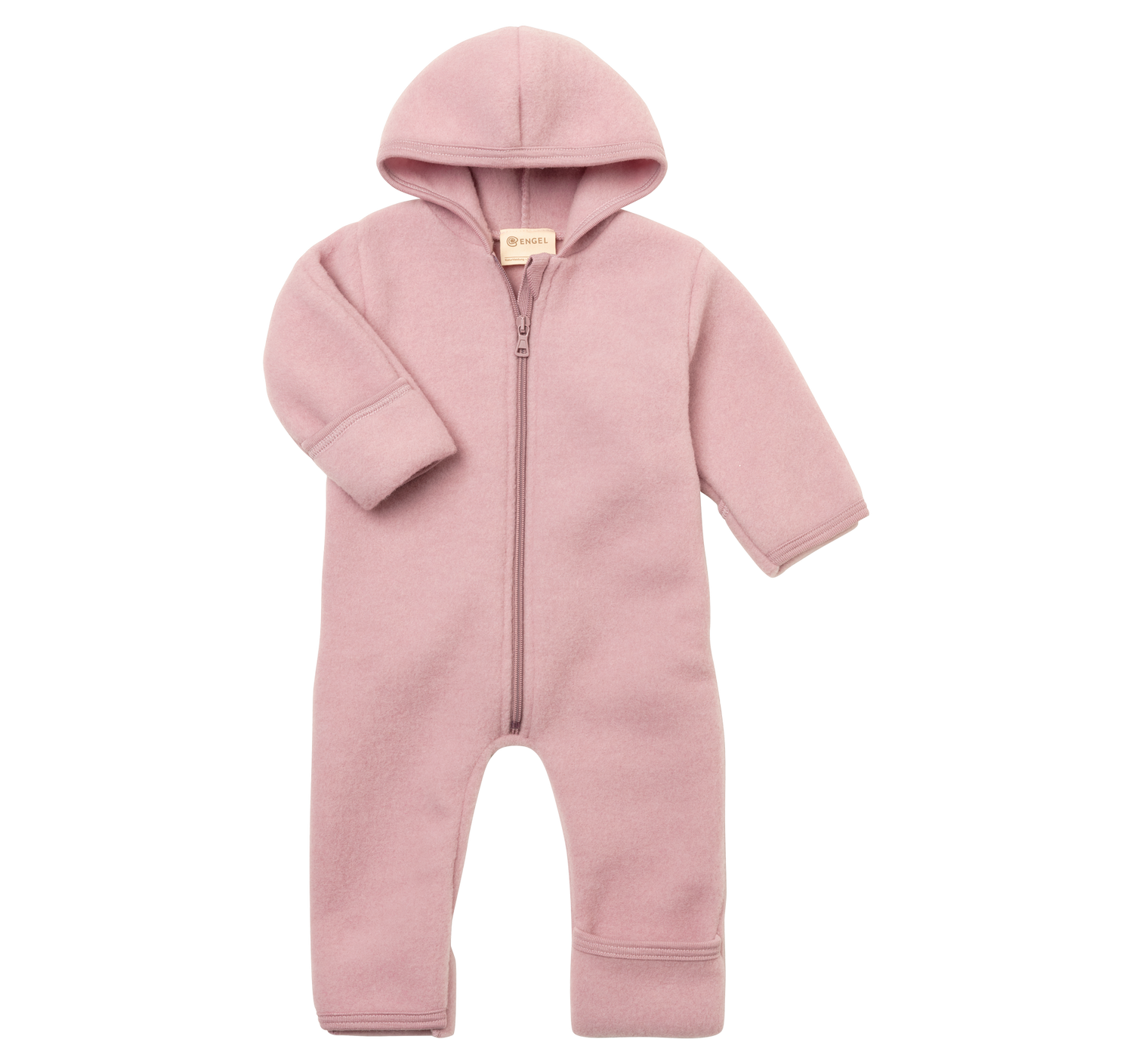 Engel - Baby Zip Overall Wollfleece mit Kapuze rosa