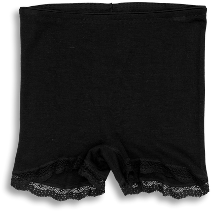 Engel - Damen Pants mit Spitze Wolle/Seide schwarz