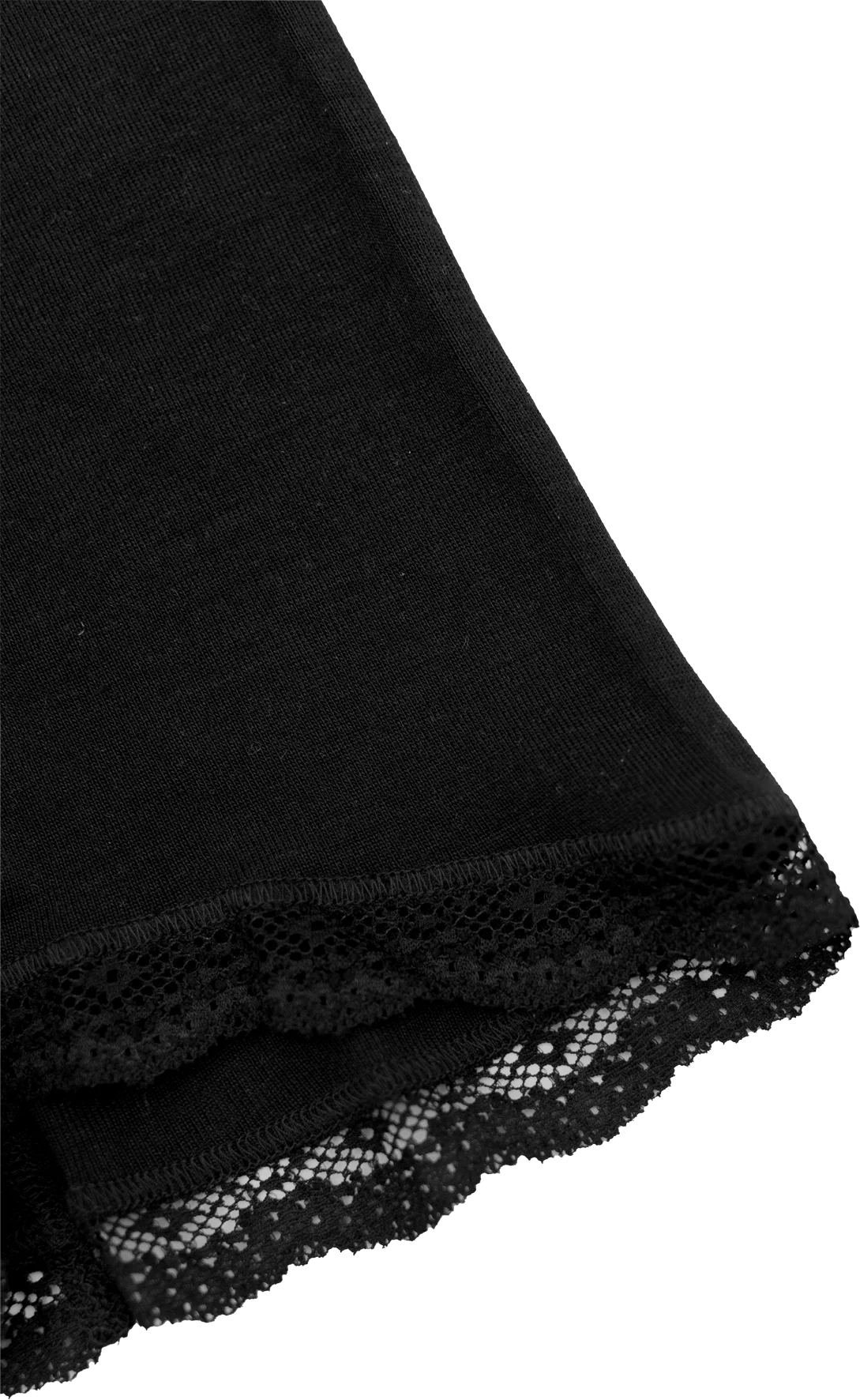 Engel - Damen Pants mit Spitze Wolle/Seide schwarz