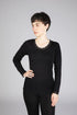 Engel -  Damen Langarmshirt Wolle/Seide mit Spitze schwarz