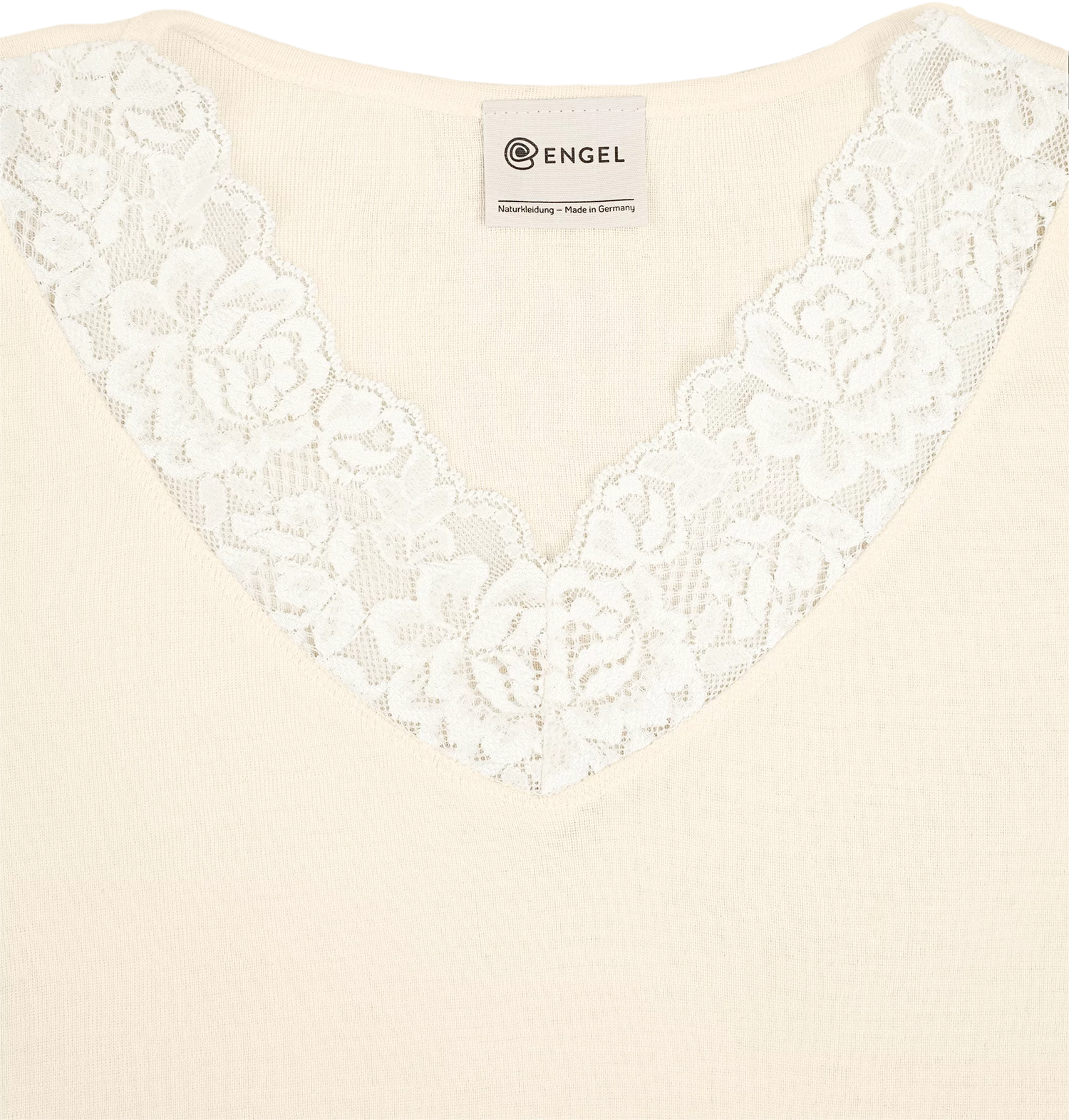 Engel -  Damen Langarmshirt Wolle/Seide mit Spitze natur