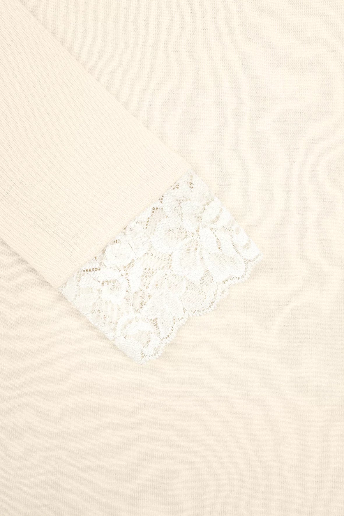 Engel -  Damen Langarmshirt Wolle/Seide mit Spitze natur