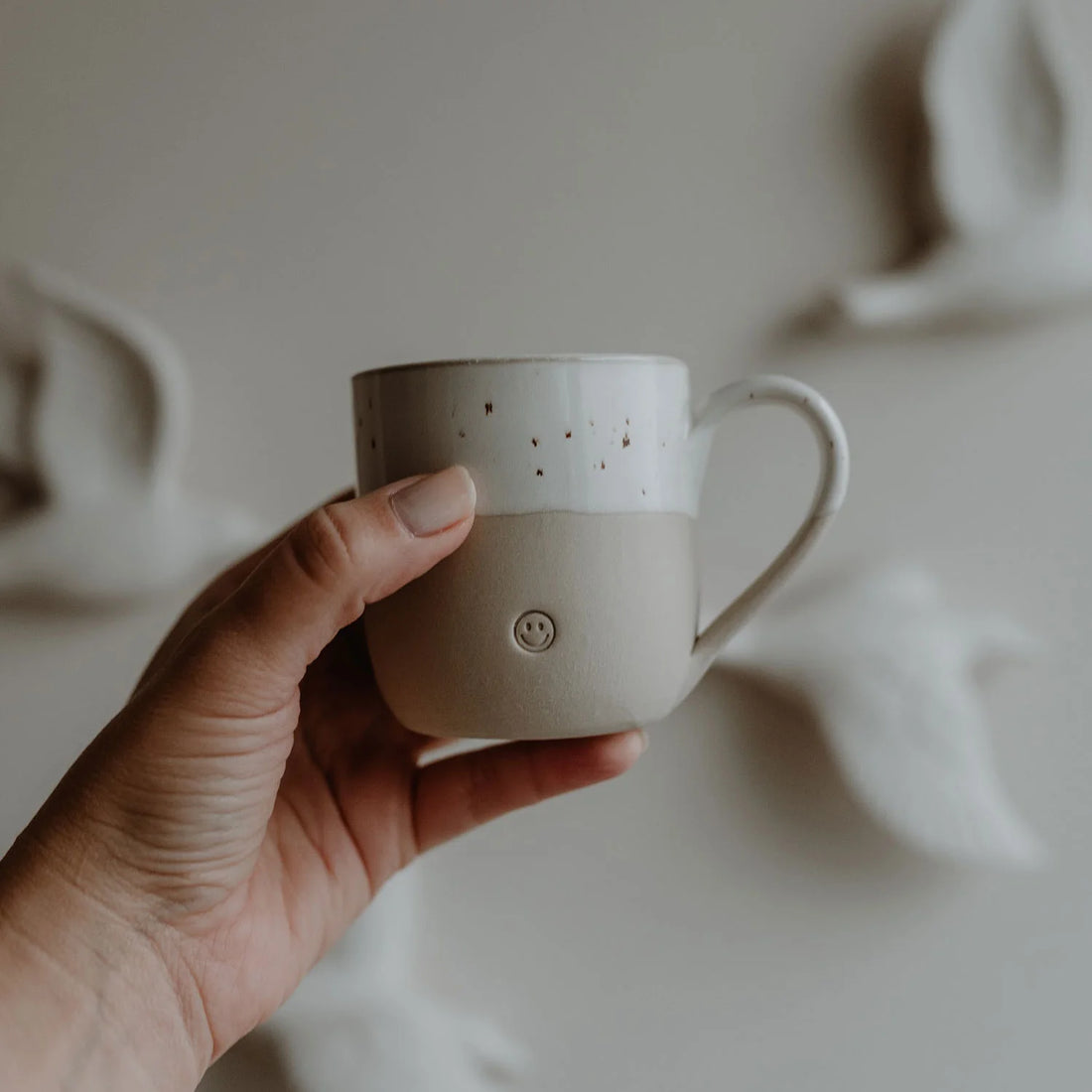 Eulenschnitt - handgemachter kleine Cappuccino Tasse smiley