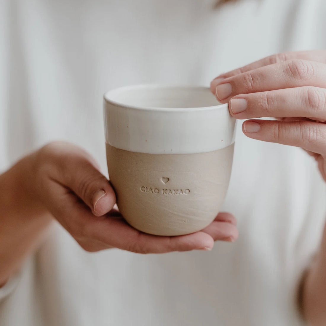 Eulenschnitt - handgemachter kleiner Becher ciao kakao