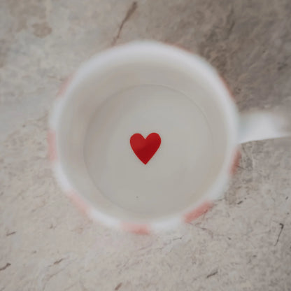 Eulenschnitt - Kleine Tasse Streifen rot
