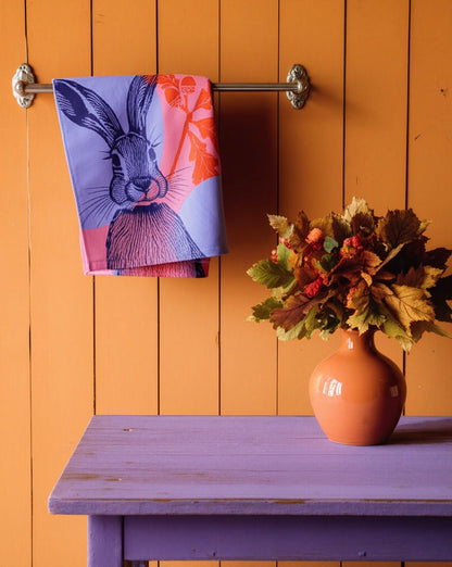 Fadenrot - Geschirrhandtuch Hase