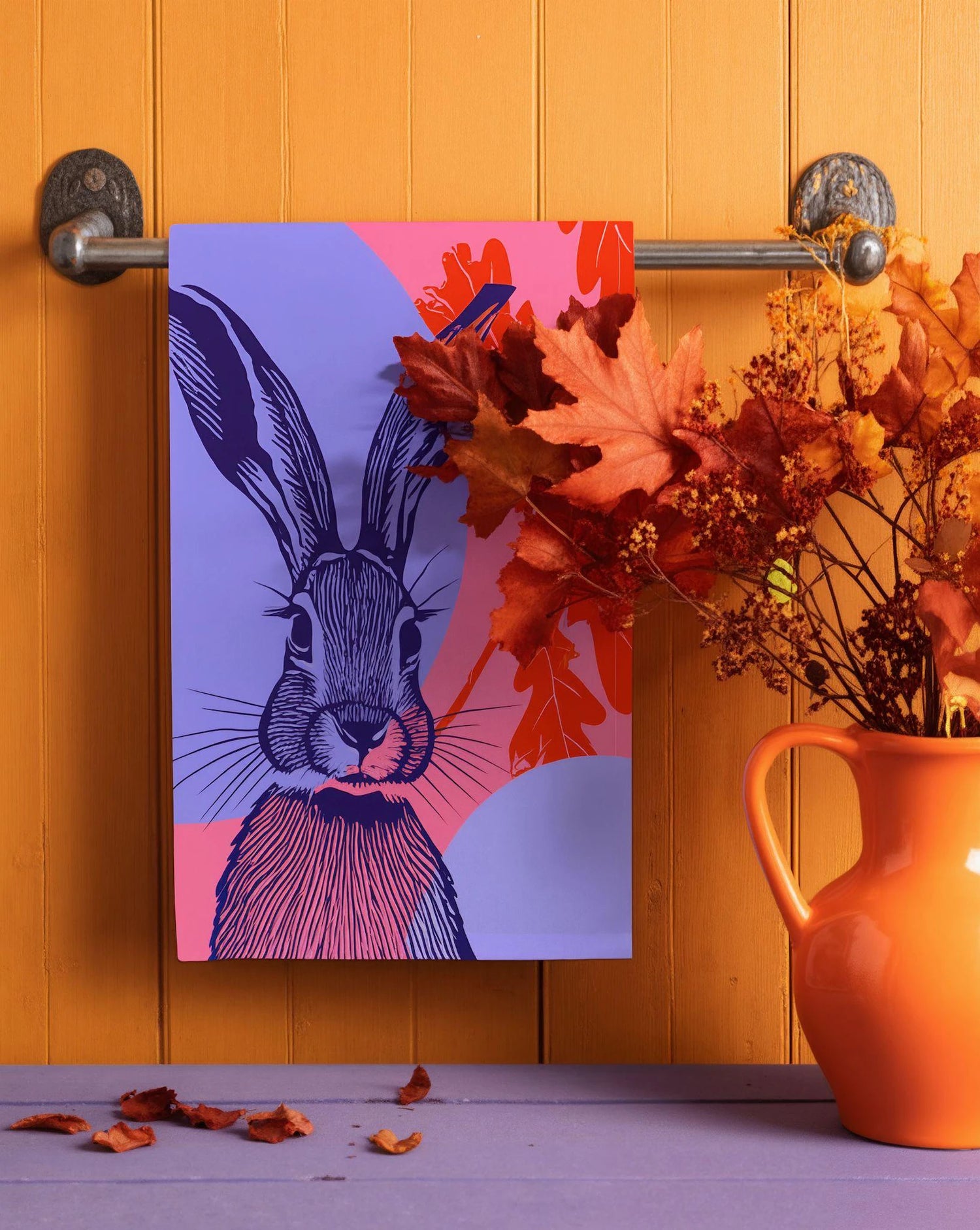 Fadenrot - Geschirrhandtuch Hase