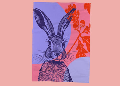 Fadenrot - Geschirrhandtuch Hase