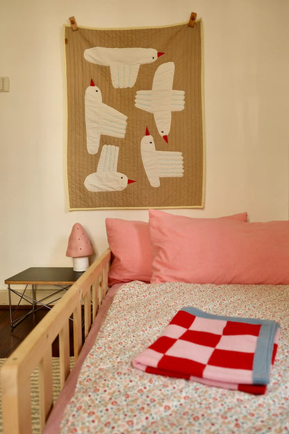 Finding Dodo - Babydecke Alma Cashmere Karo rosa/rot