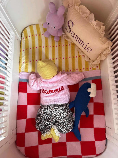 Finding Dodo - Babydecke Alma Cashmere Karo rosa/rot