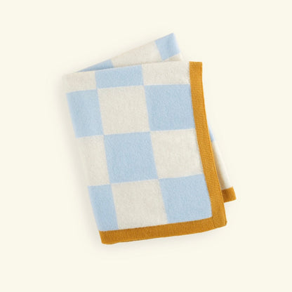 Finding Dodo - Babydecke Ari Cashmere Karo blau/weiss