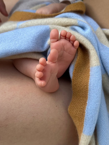 Finding Dodo - Babydecke Ari Cashmere Karo blau/weiss