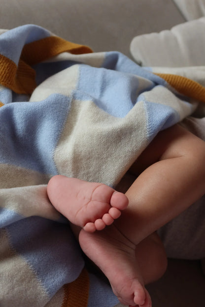 Finding Dodo - Babydecke Ari Cashmere Karo blau/weiss