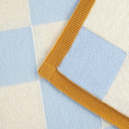 Finding Dodo - Babydecke Ari Cashmere Karo blau/weiss