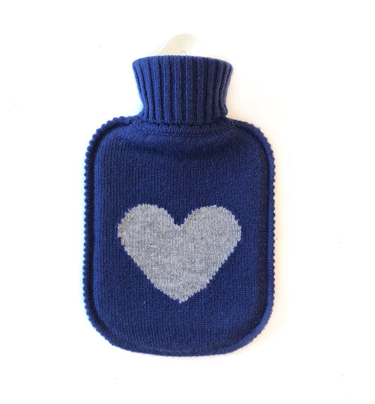 Ginger &amp; Ruby - Wärmeflasche Cashmere Herz blau