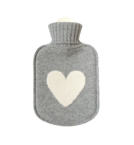 Ginger &amp; Ruby - Wärmeflasche Cashmere Herz grau