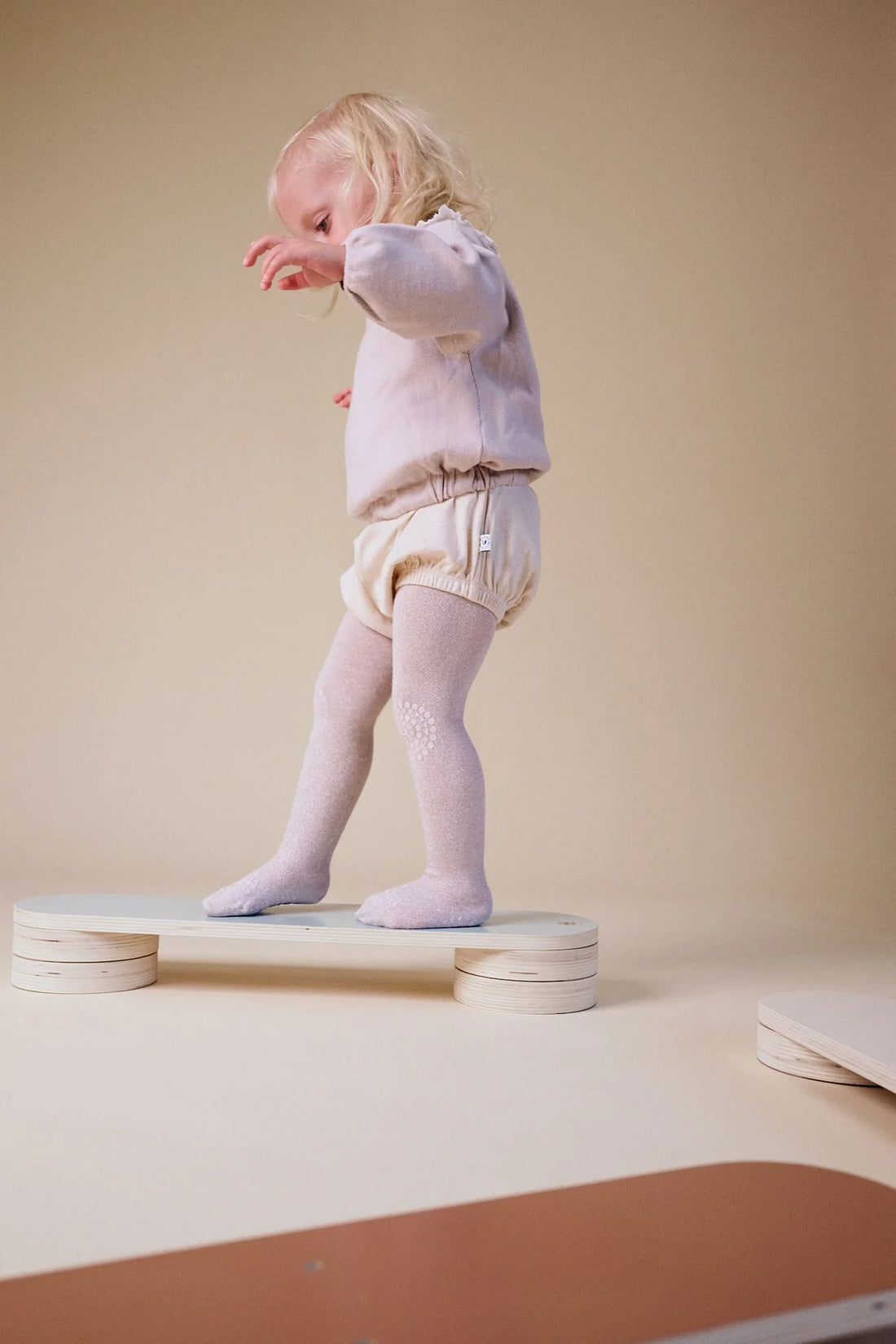 GoBabyGo - Bambus Krabbelstrumpfhose silber-glitzer