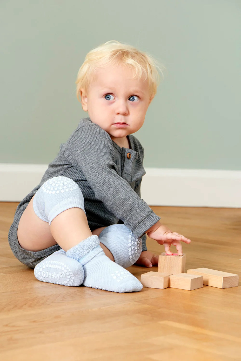 Go Baby Go - Bambus Stoppersocken hellblau