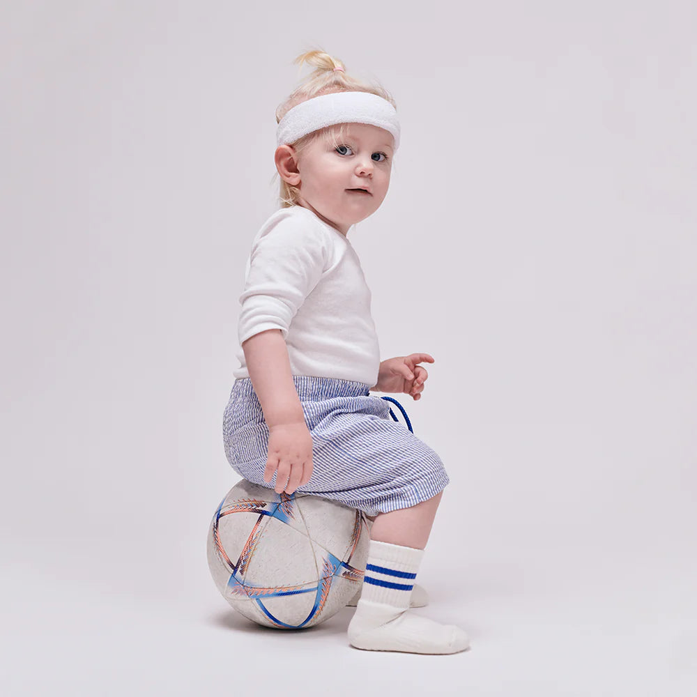 Go Baby Go - Sport Stoppersocken weiß/ blau Mini & Me Kinder-Damen-Herren Socken