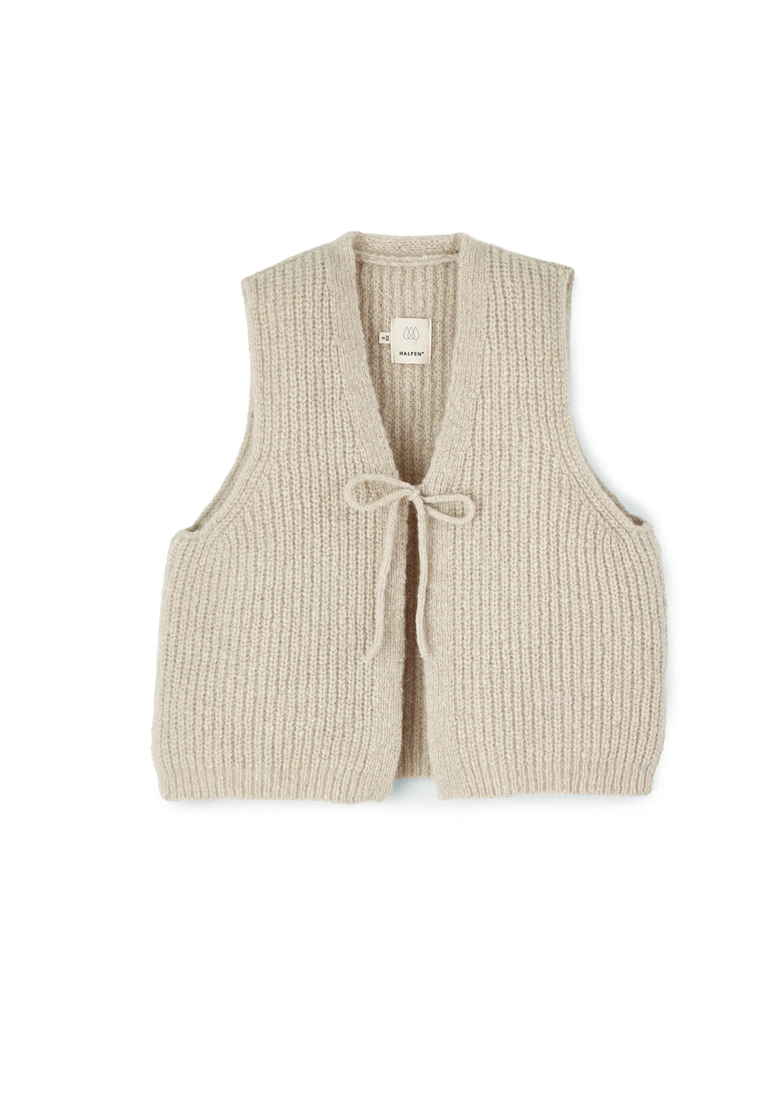 Halfen-Damen-Veste-Strick-Beige