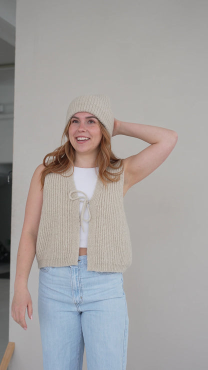 Halfen-Damen-Veste-Strick-Beige