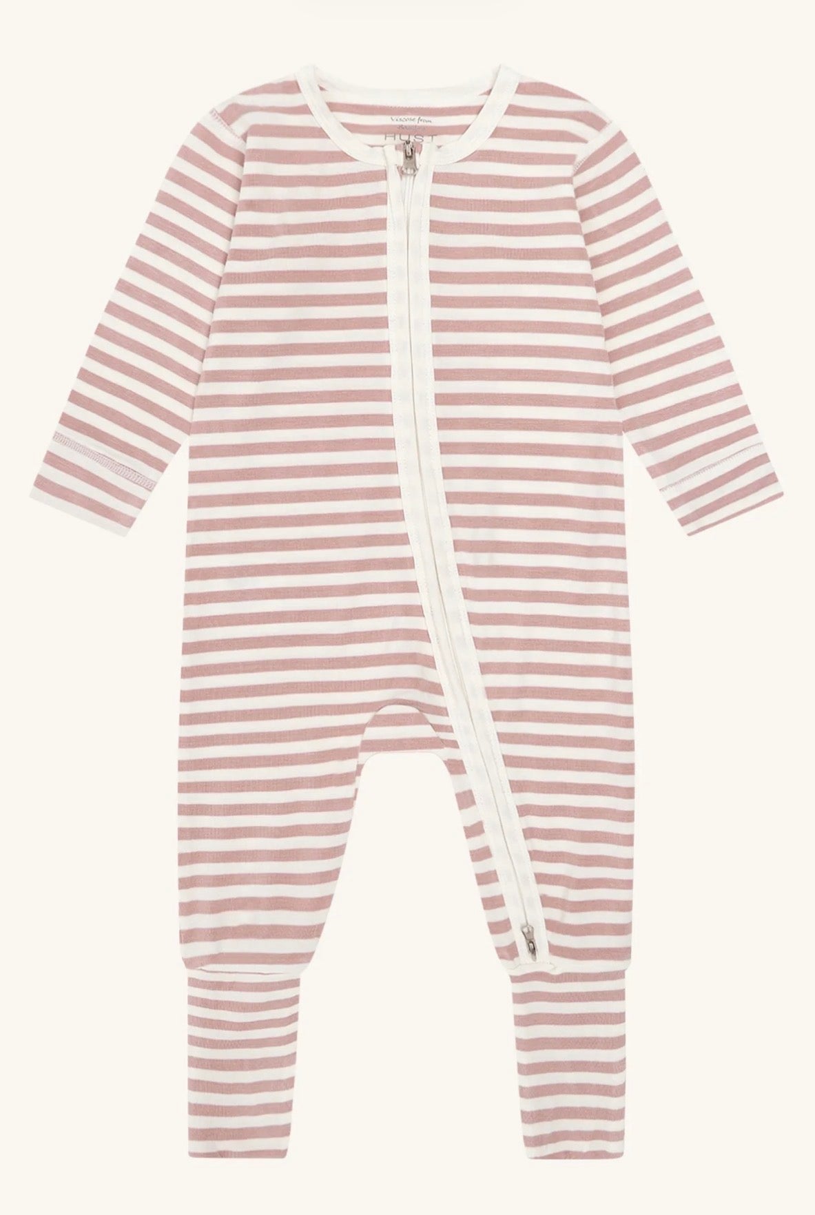 Hust &amp; Claire - Baby Strampler rosa-weiß gestreift