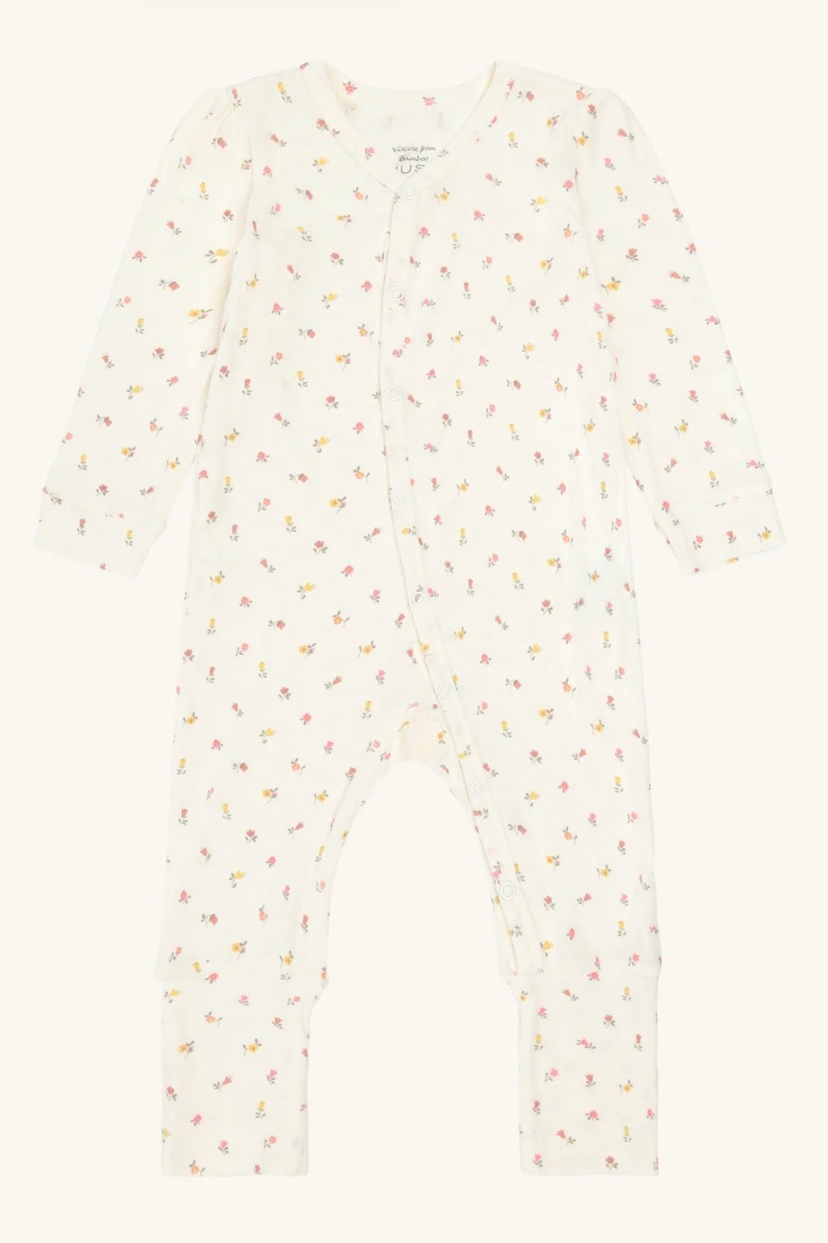 Hust &amp; Claire - Baby Strampler weiß mit Blümchen