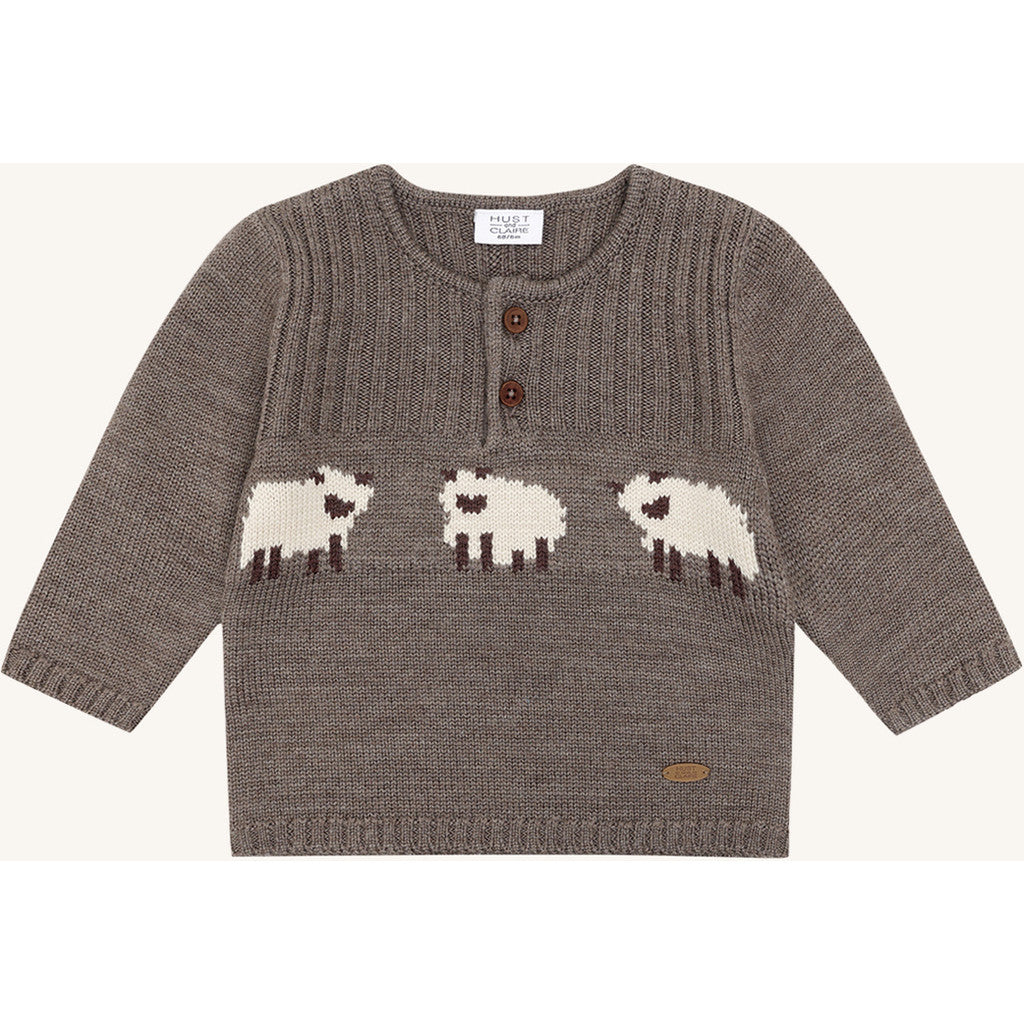 Hust &amp; Claire - Baby Pullover aus Wolle "Schaf" beige