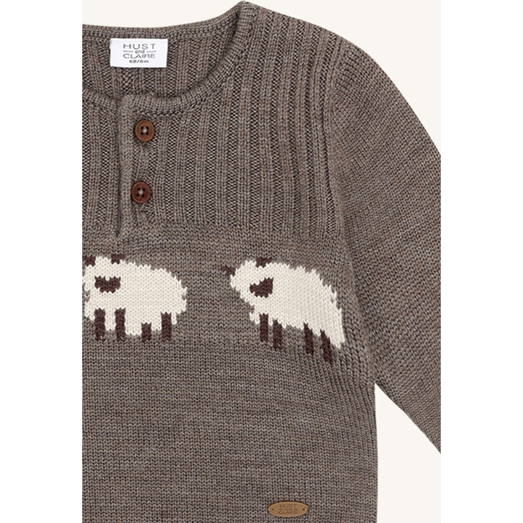 Hust &amp; Claire - Baby Pullover aus Wolle "Schaf" beige