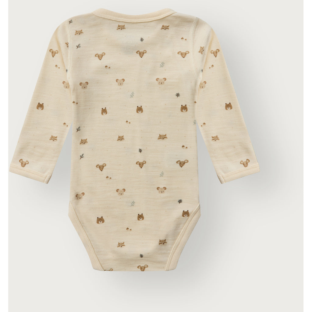 Hust &amp; Claire - Baby Body Wollte Waldtiere beige