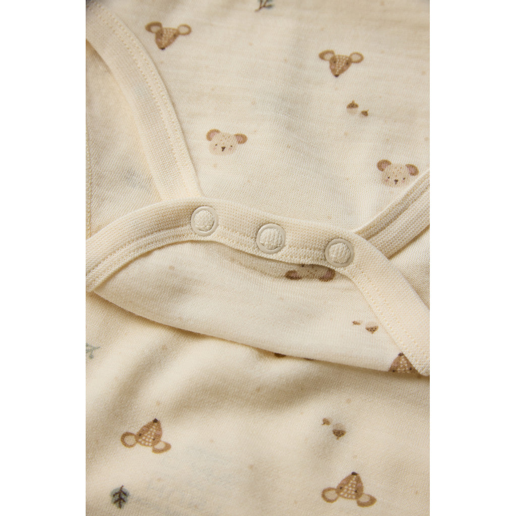 Hust &amp; Claire - Baby Body Wollte Waldtiere beige