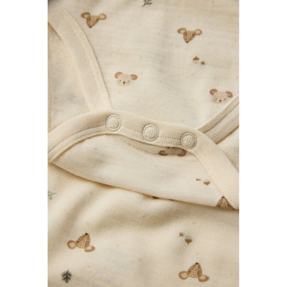 Hust &amp; Claire - Baby Body Wollte Waldtiere beige