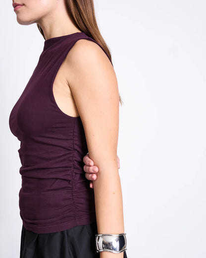 Jan ´n June - Gerafftes Top Rafo bordeaux aus Bio-Baumwolle