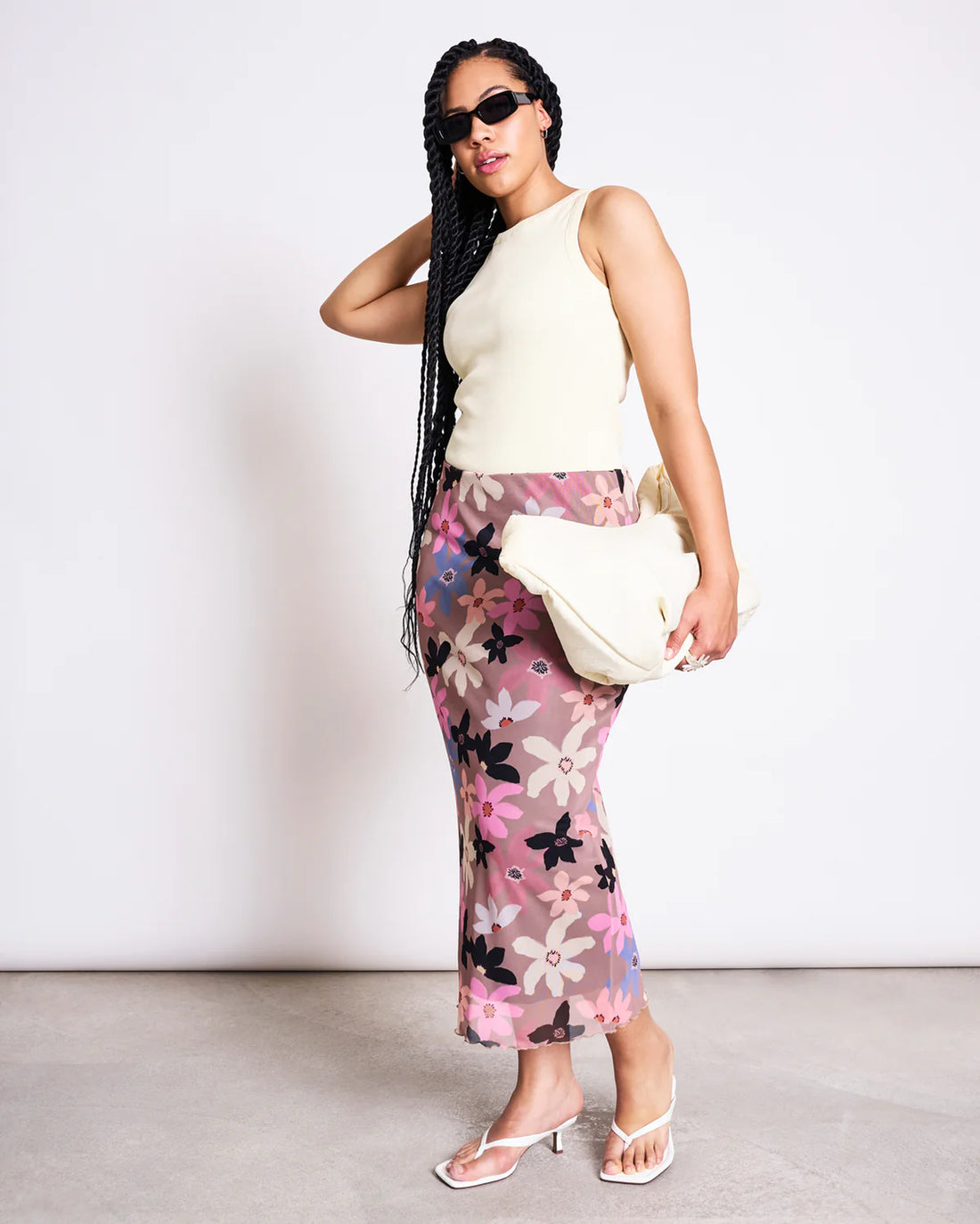 Jan ´n June - Mesh Maxirock Smuk mit floralem Print