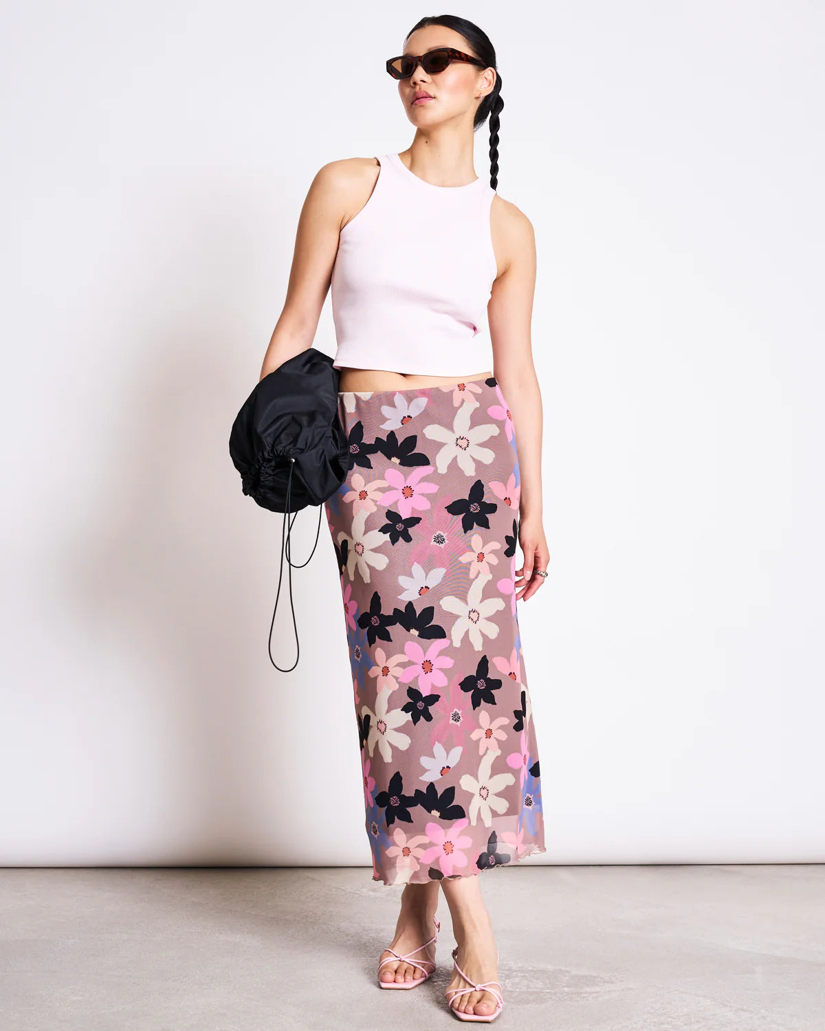 Jan ´n June - Mesh Maxirock Smuk mit floralem Print