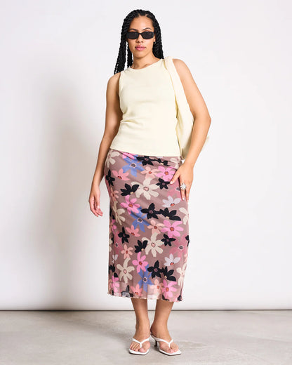 Jan ´n June - Mesh Maxirock Smuk mit floralem Print