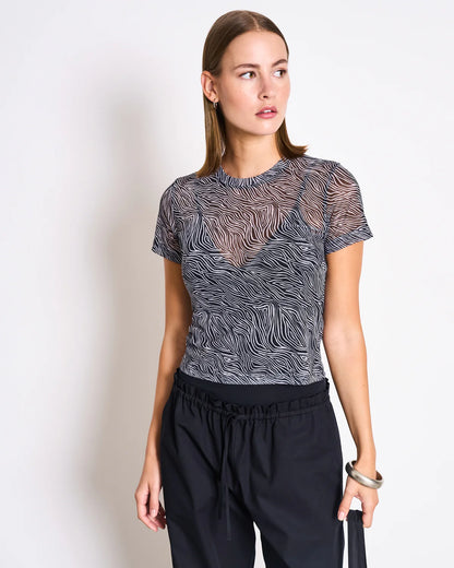 Jan ´n June - Mesh T-Shirt Evie mit Zebra-Print