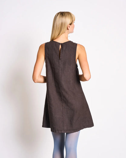 Jan ´n June - Mini-Kleid Salvia aus Leinen in Braun