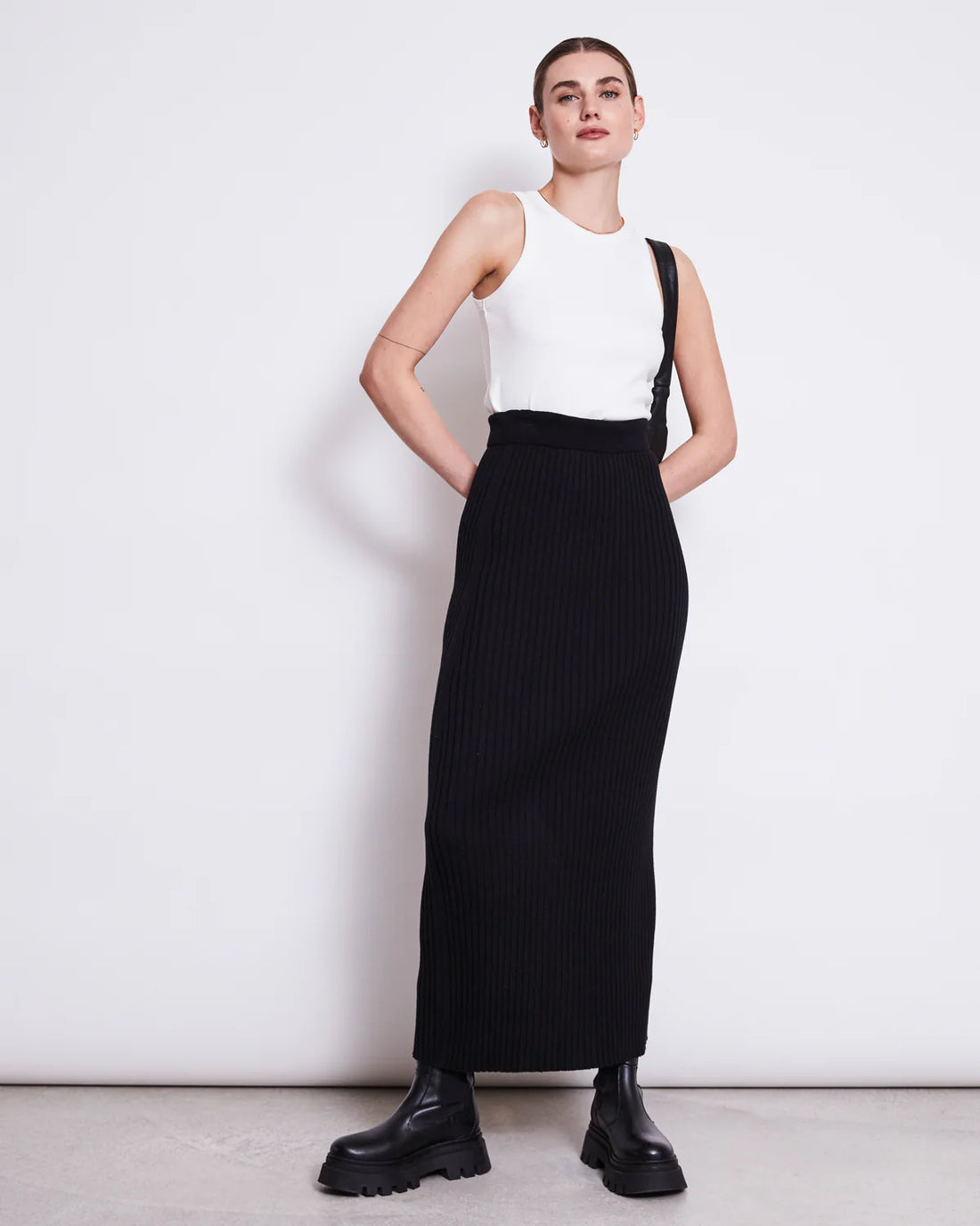 Jan ´n June - schwarzer Strickrock Ebba aus Baumwolle (bio)